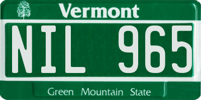 VT license plate NIL965