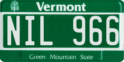 VT license plate NIL966
