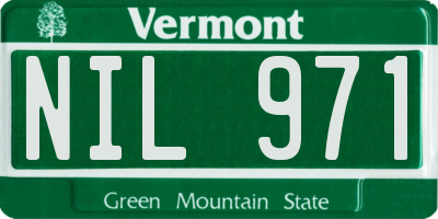 VT license plate NIL971
