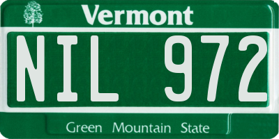 VT license plate NIL972