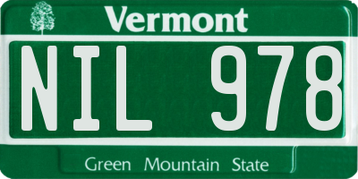VT license plate NIL978