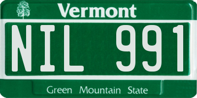 VT license plate NIL991