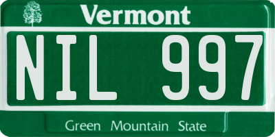 VT license plate NIL997