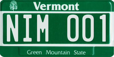 VT license plate NIM001