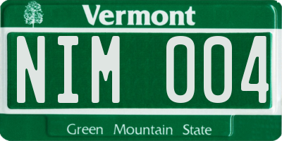 VT license plate NIM004