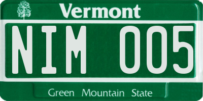 VT license plate NIM005