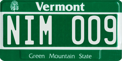 VT license plate NIM009