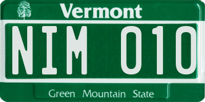 VT license plate NIM010
