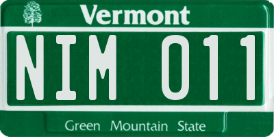 VT license plate NIM011