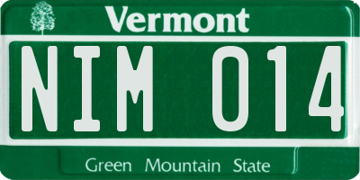 VT license plate NIM014