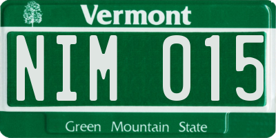 VT license plate NIM015