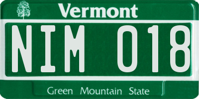 VT license plate NIM018