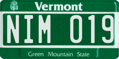 VT license plate NIM019