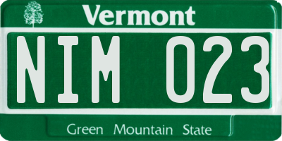 VT license plate NIM023