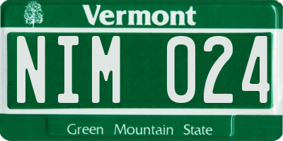 VT license plate NIM024