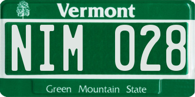 VT license plate NIM028