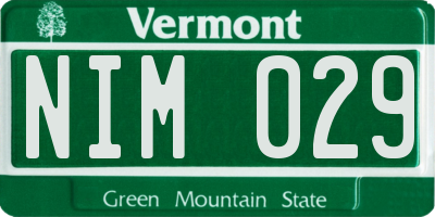 VT license plate NIM029