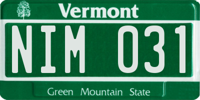 VT license plate NIM031