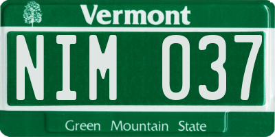 VT license plate NIM037