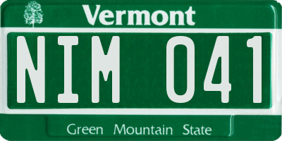 VT license plate NIM041