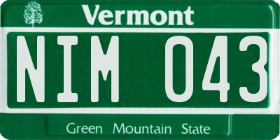 VT license plate NIM043