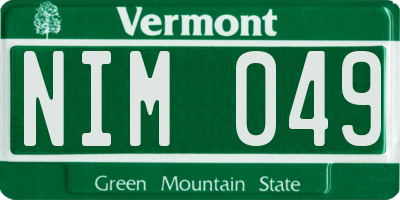 VT license plate NIM049