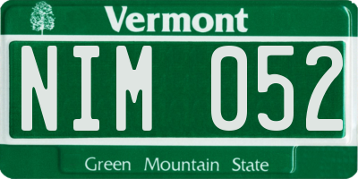 VT license plate NIM052