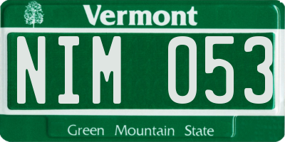 VT license plate NIM053