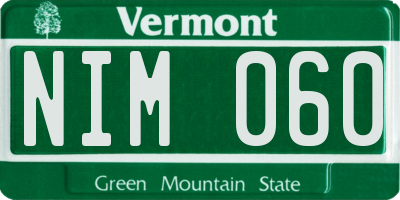 VT license plate NIM060