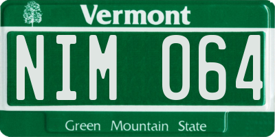 VT license plate NIM064