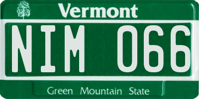 VT license plate NIM066
