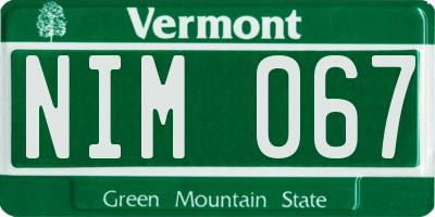VT license plate NIM067