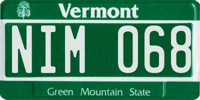 VT license plate NIM068