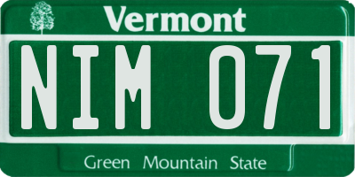 VT license plate NIM071