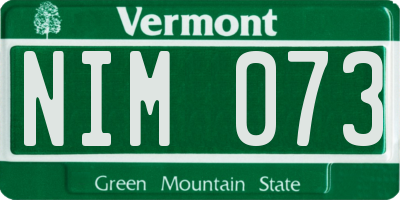 VT license plate NIM073