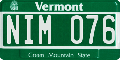 VT license plate NIM076