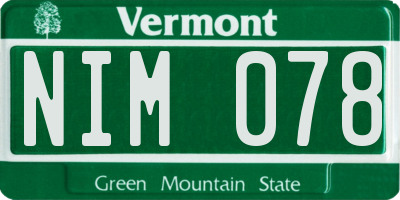 VT license plate NIM078