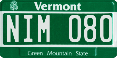 VT license plate NIM080