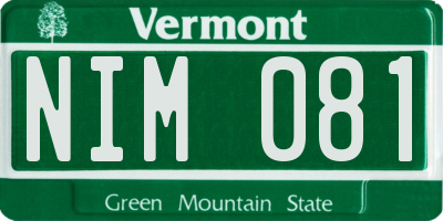 VT license plate NIM081