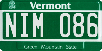 VT license plate NIM086