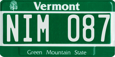 VT license plate NIM087