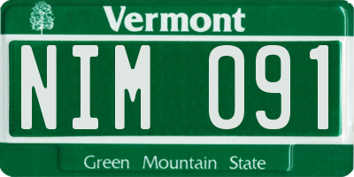 VT license plate NIM091