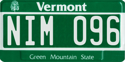 VT license plate NIM096