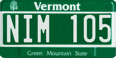 VT license plate NIM105