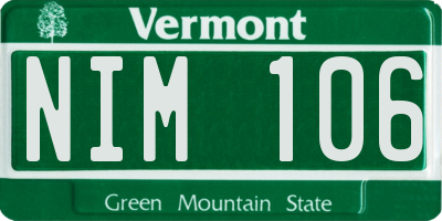 VT license plate NIM106