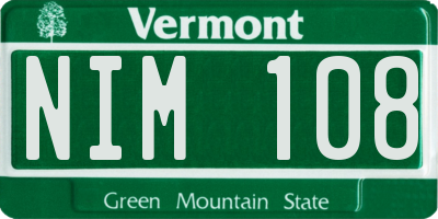 VT license plate NIM108