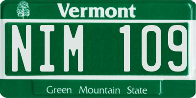 VT license plate NIM109