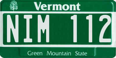 VT license plate NIM112