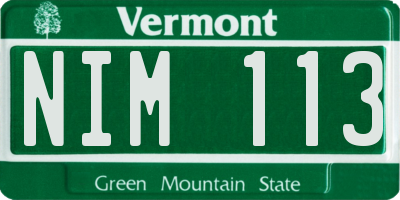 VT license plate NIM113