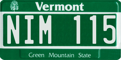 VT license plate NIM115